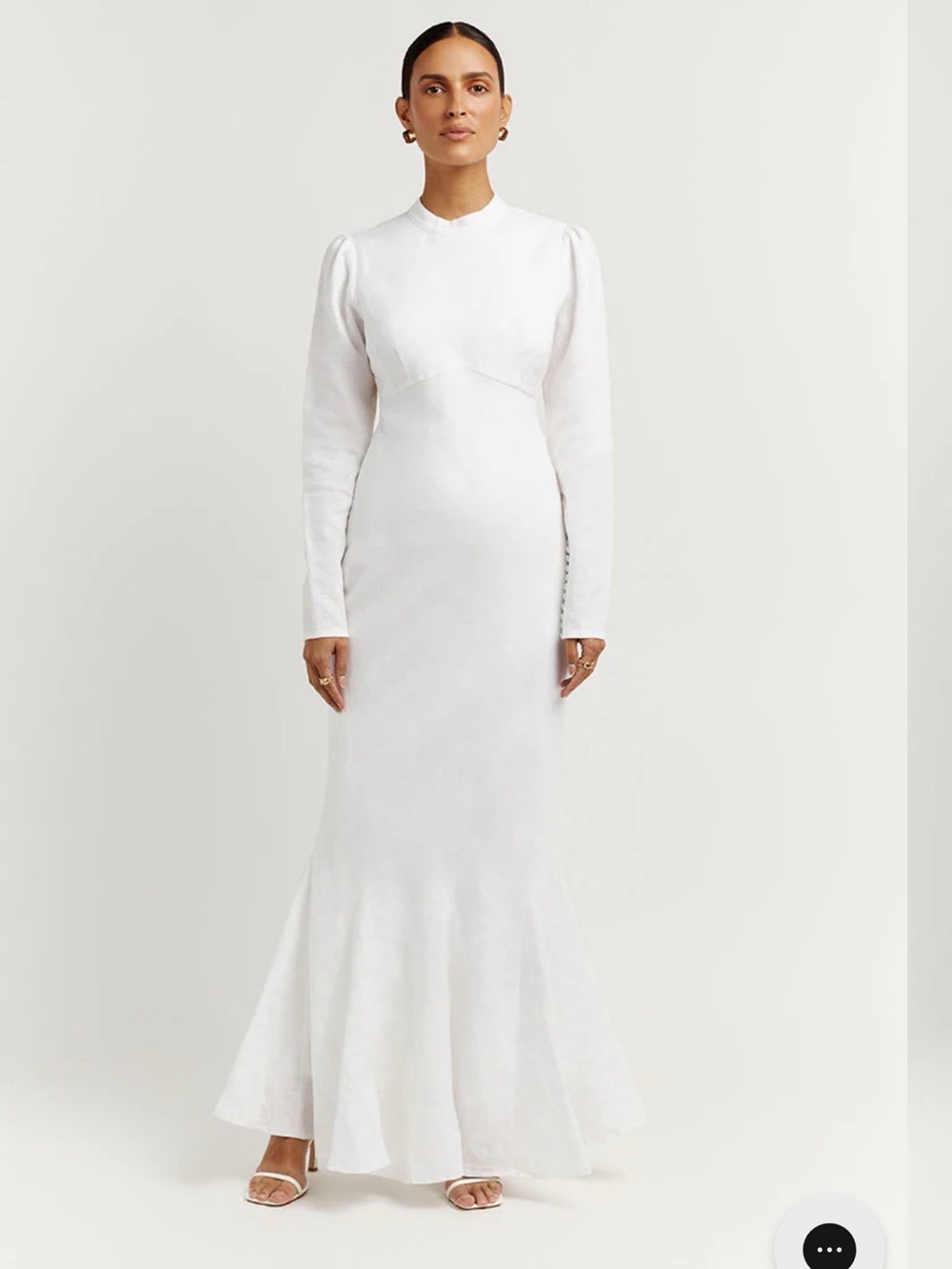 DISSH White Long-Sleeve Mermaid Maxi Dress
